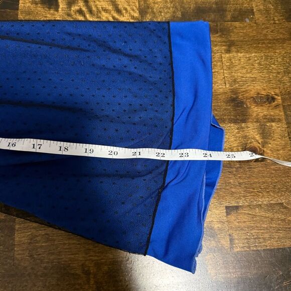 Y2K Blue Babydoll Top Lace Trim Cami Womens S Navy Lingerie Mesh Dark Coquette - Picture 6 of 9